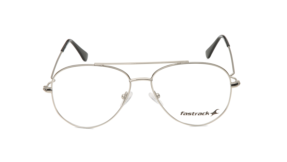 Image 1 of Silver Pilot Rimmed Eyeglasses (FT1264UFM2MSLV|56) from Fastrack Available at Titan Eye+