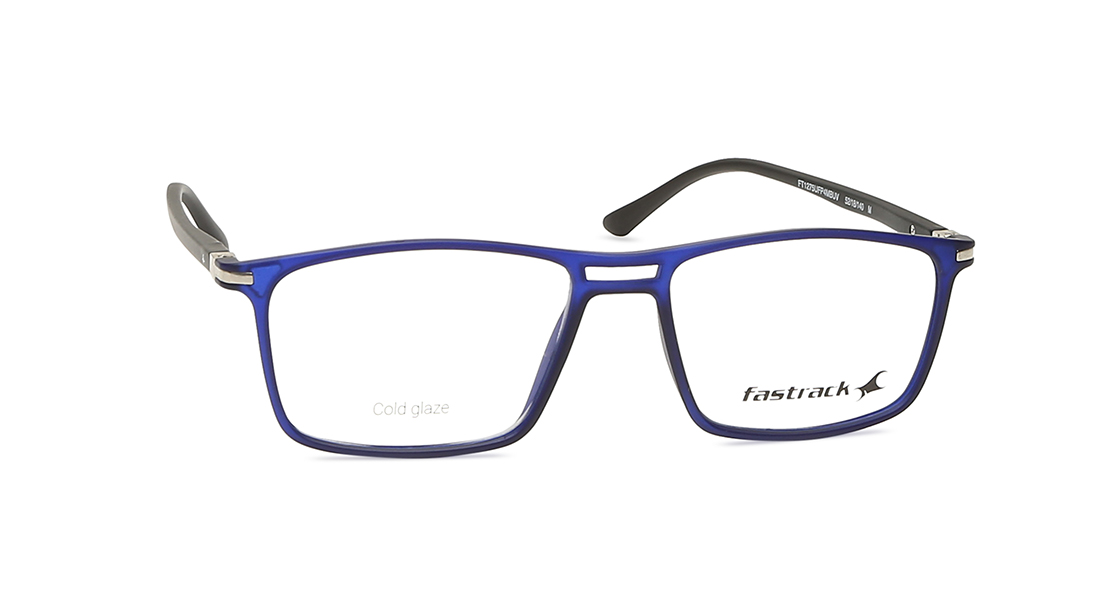 Blue Rectangle Unisex Eyeglasses (FT1275UFP4MBUV|52)