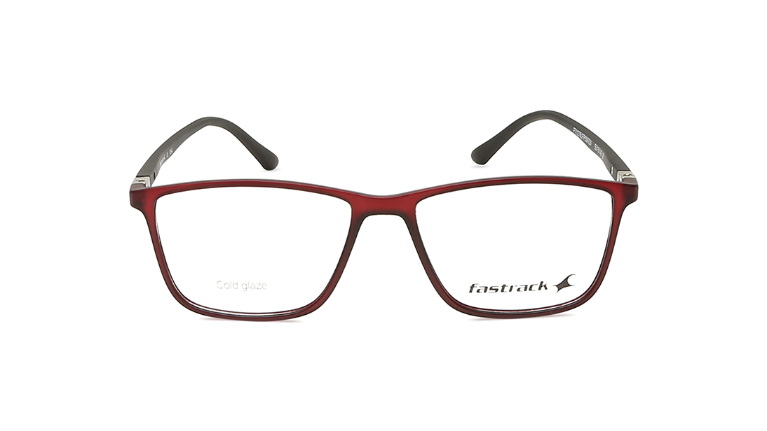 Image 1 of Maroon Rectangle Unisex Eyeglasses (FT1276UFP2MRDV|50) from Fastrack Available at Titan Eye+