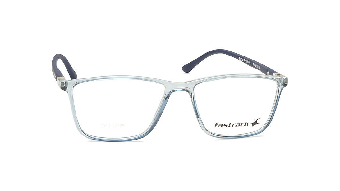 Blue Rectangle Unisex Eyeglasses (FT1276UFP4MBUV|50)