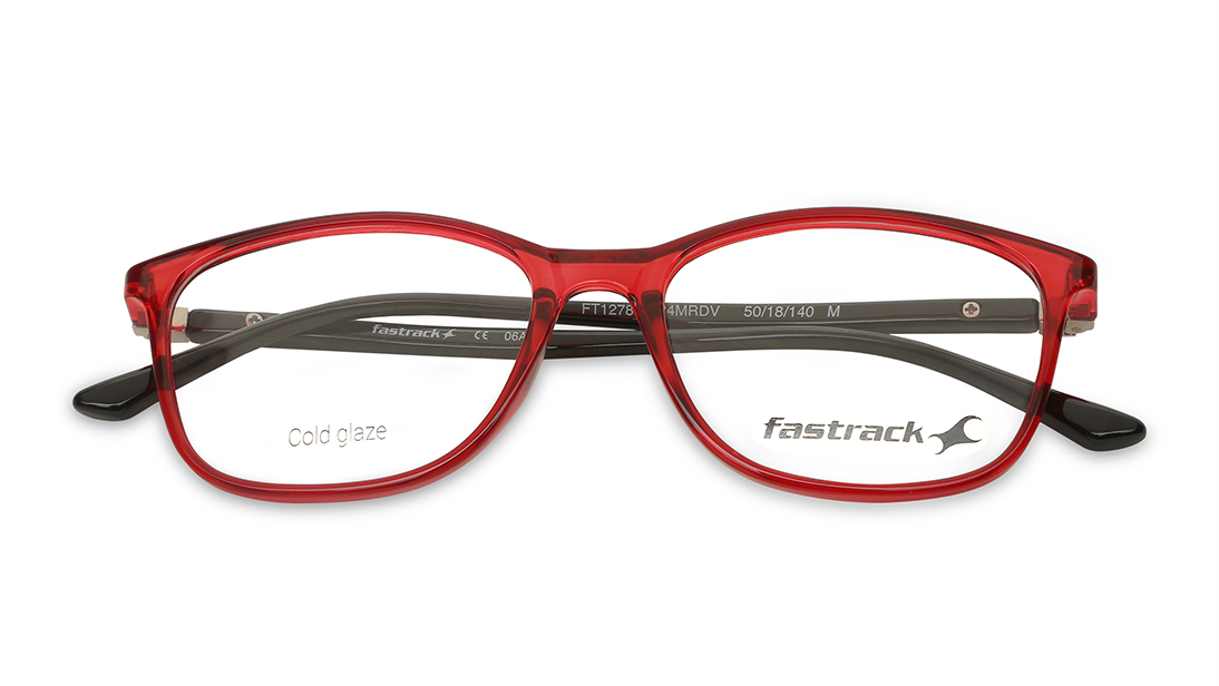 Image 8 of Red CatEye Women Eyeglasses (FT1278WFP4MRDV|50) from Fastrack Available at Titan Eye+