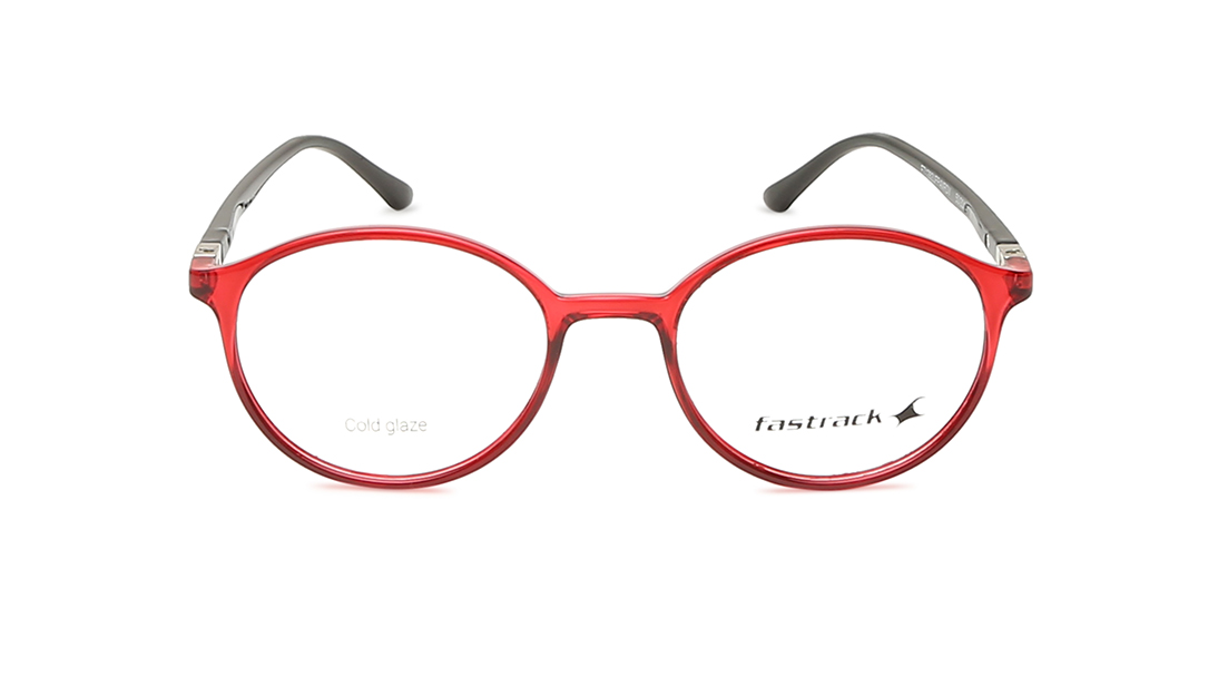 Image 1 of Red Round Unisex Eyeglasses (FT1282UFP4MRDV|50) from Fastrack Available at Titan Eye+
