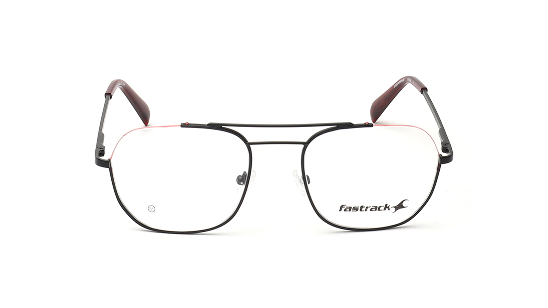 Image 1 of Black Semi-Rimmed Unisex Eyeglasses (FT1354MHM1MBKV|53) from Fastrack Available at Titan Eye+
