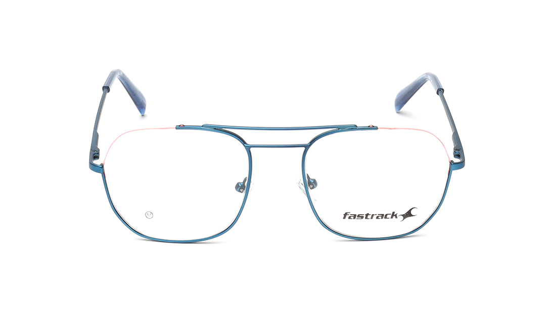 Image 1 of Blue Semi-Rimmed Unisex Eyeglasses (FT1354MHM3MBUV|53) from Fastrack Available at Titan Eye+