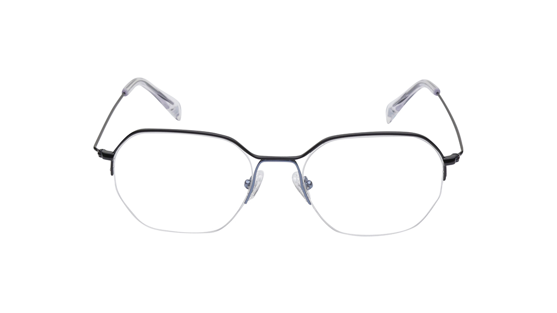 Image 1 of Black Square Semi-Rimmed Eyeglasses for Men and Women from Fastrack Available at Titan Eye+