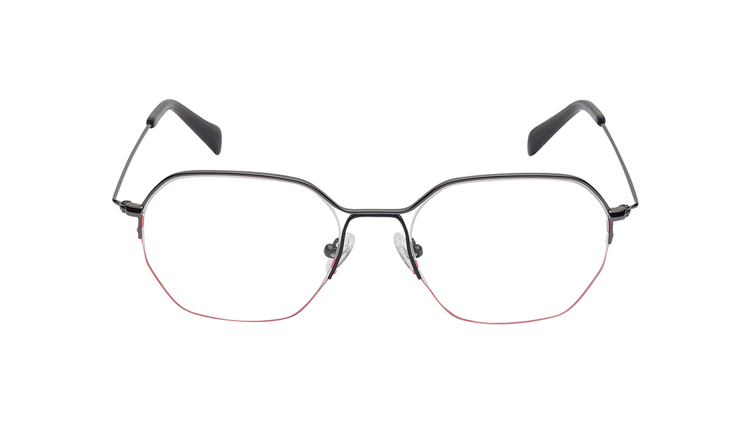 Image 1 of Grey Square Semi-Rimmed Eyeglasses for Men and Women from Fastrack Available at Titan Eye+