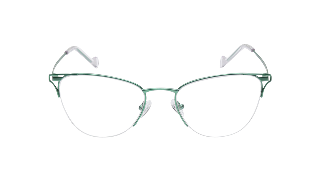 Image 1 of Green CatEye Semi-Rimmed Eyeglasses for Women from Fastrack Available at Titan Eye+