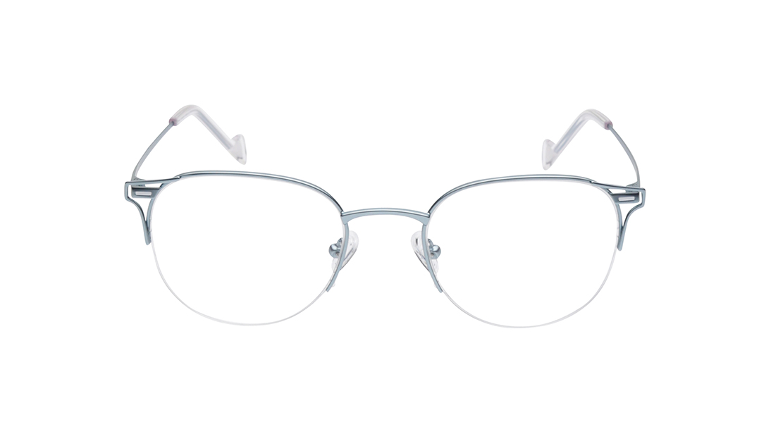 Image 1 of Blue Round Semi Rimmed Eyeglasses for Men and Women from Fastrack Available at Titan Eye+