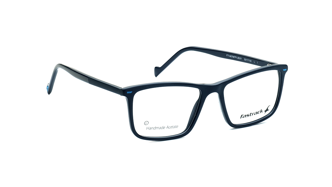 Blue Rectangle Rimmed Eyeglasses for Men
