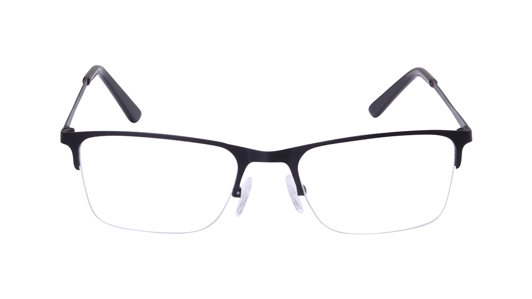 Image 1 of Black Wayfarer Semi-Rimmed Eyeglasses for Men from Fastrack Available at Titan Eye+