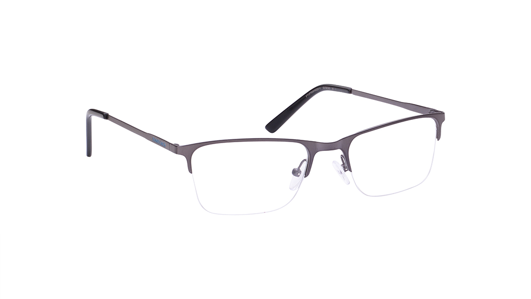 Gun metal Wayfarer Semi-Rimmed Eyeglasses for Men
