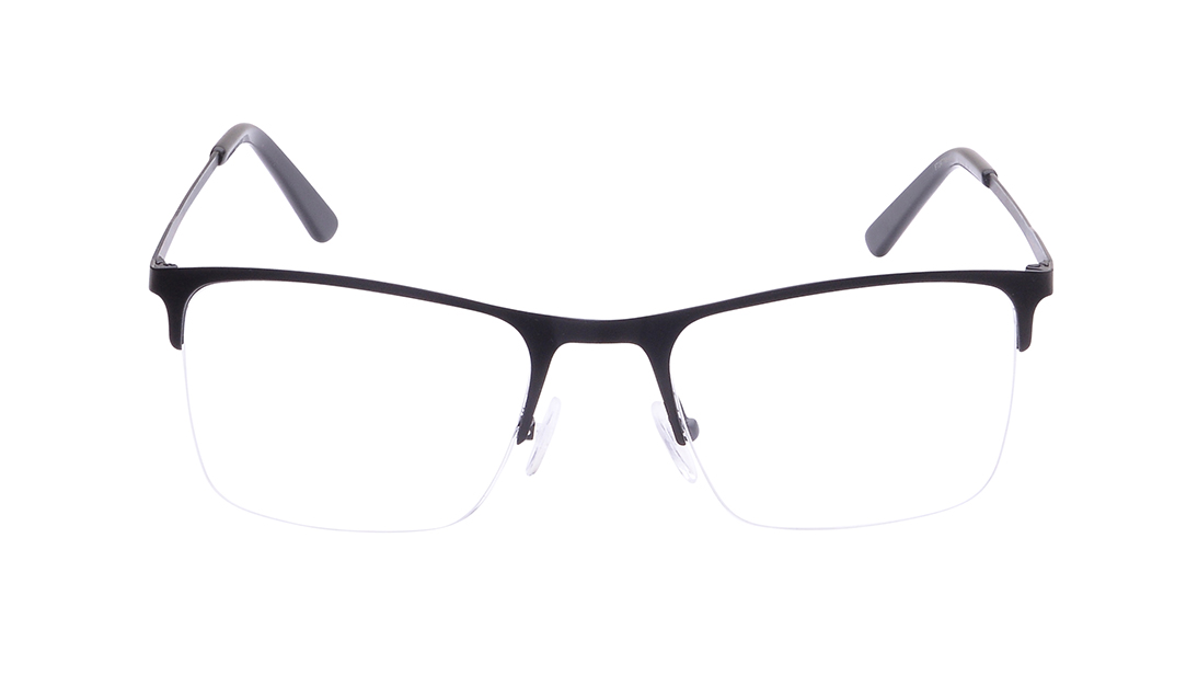 Image 1 of Black Wayfarer Semi-Rimmed Eyeglasses for Men from Fastrack Available at Titan Eye+