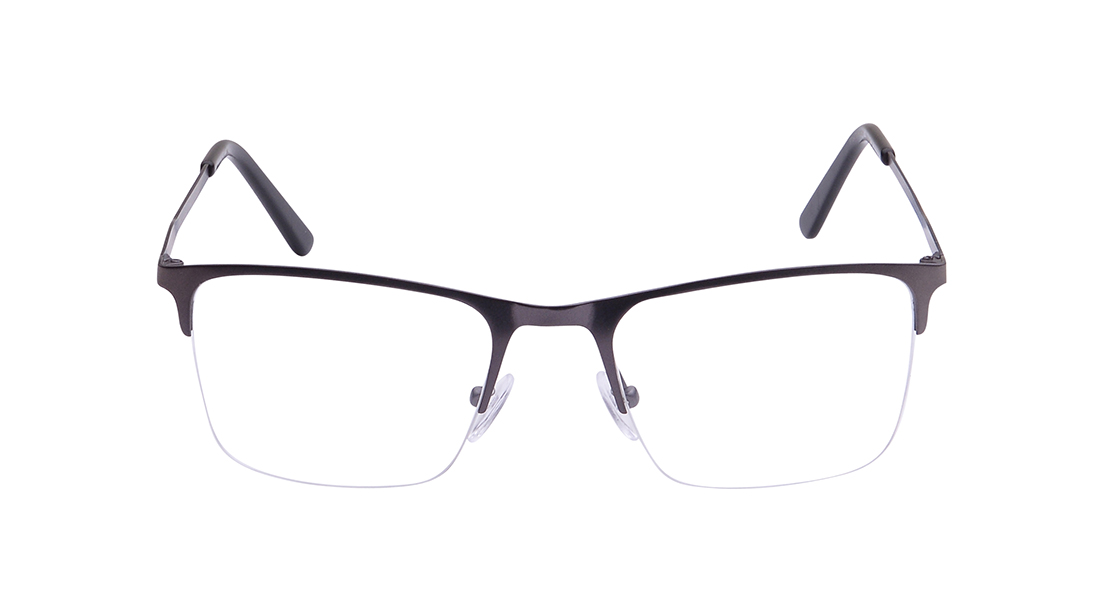 Image 1 of Gun metal Wayfarer Semi-Rimmed Eyeglasses for Men from Fastrack Available at Titan Eye+