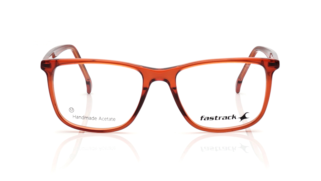 Image 1 of Orange Square Rimmed Eyeglasses for Men from Fastrack Available at Titan Eye+