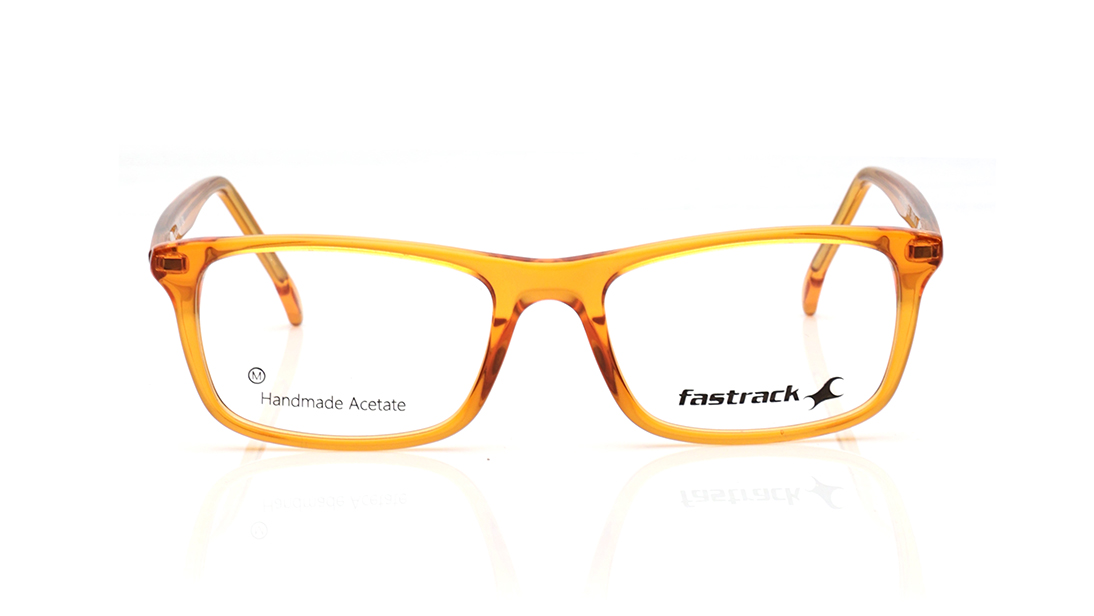 Image 1 of Orange Rectangle Rimmed Eyeglasses for Men from Fastrack Available at Titan Eye+