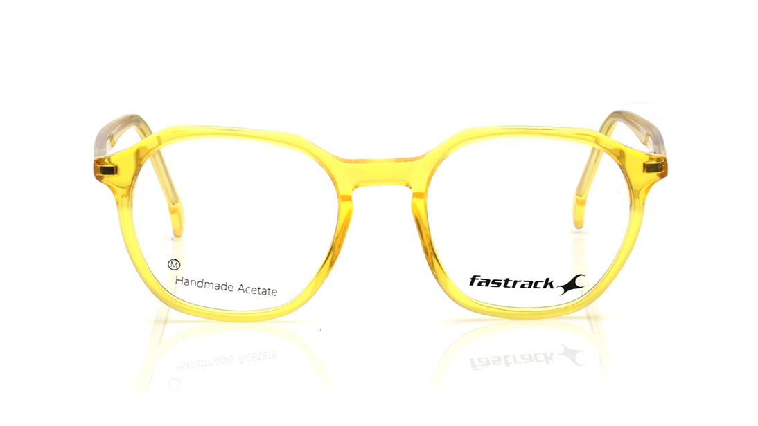 Image 1 of Yellow Geometric Rimmed Eyeglasses for Men from Fastrack Available at Titan Eye+