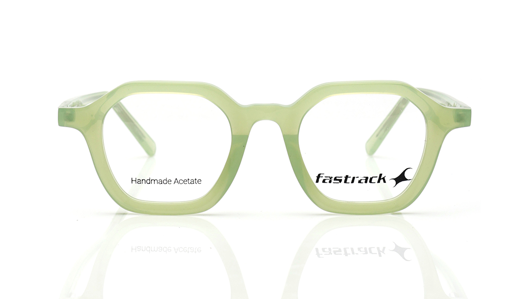 Image 1 of Green Geometric Rimmed Eyeglasses for Men and Women from Fastrack Available at Titan Eye+