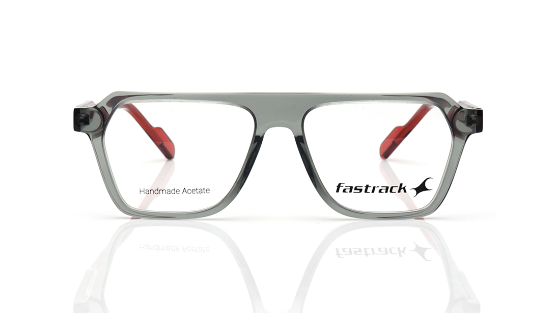 Image 1 of Grey Rectangle Rimmed Eyeglasses for Men and Women from Fastrack Available at Titan Eye+