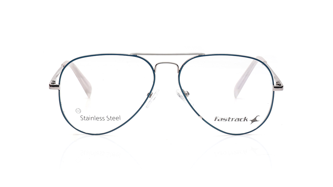 Image 1 of Silver Aviator Eyeglasses for Men from Fastrack Available at Titan Eye+