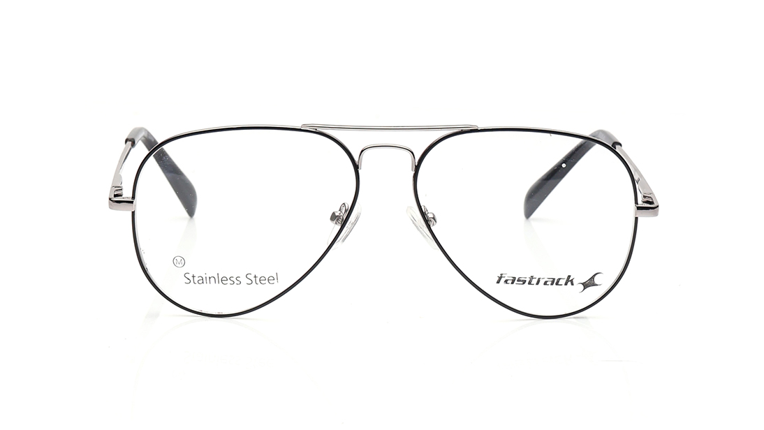 Image 1 of Silver Aviator Eyeglasses for Men from Fastrack Available at Titan Eye+