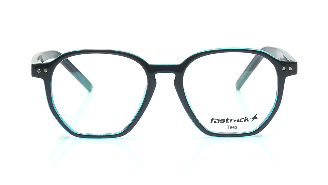 Image 1 of Blue Geometric Computer Glasses for Men and Women from Tees By Fastrack Available at Titan Eye+