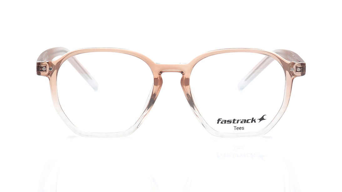 Image 1 of Brown Geometric Eyeglasses for Men and Women from Tees By Fastrack Available at Titan Eye+