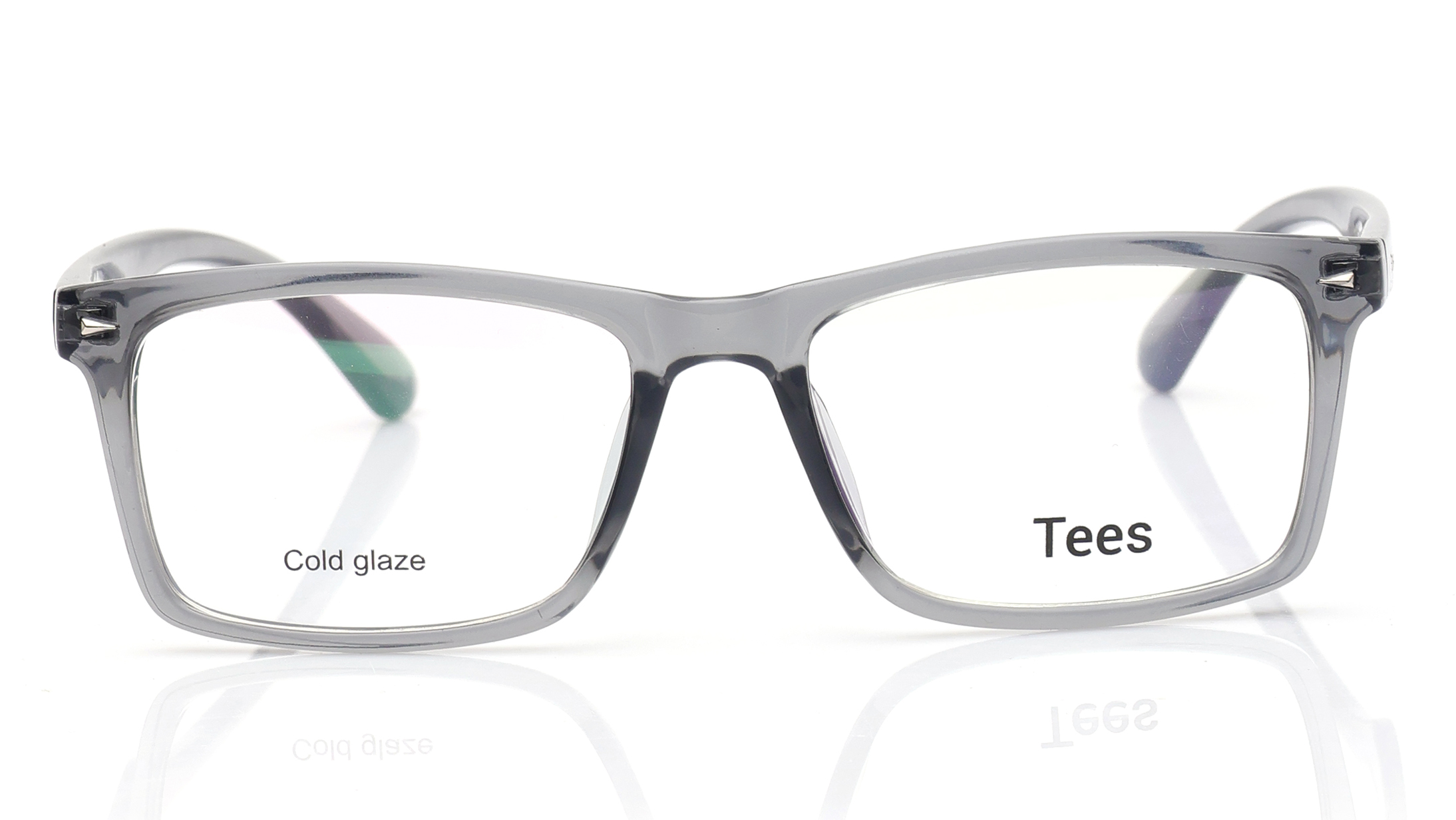 Image 1 of Grey Rectangle Eyeglasses for Men and Women from Tees By Fastrack Available at Titan Eye+