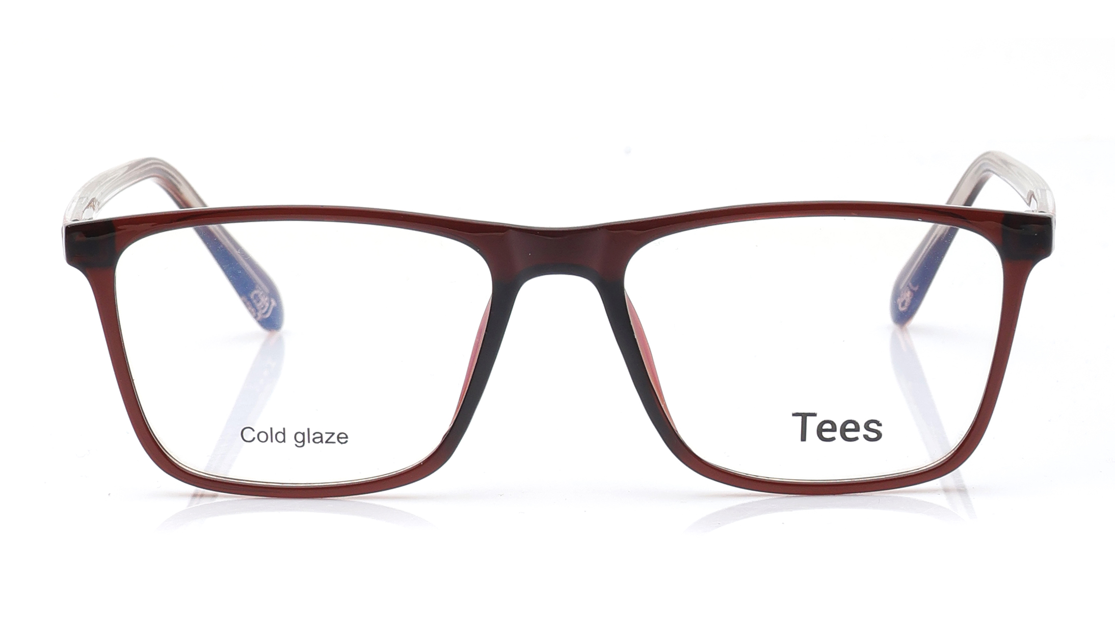 Image 1 of Maroon Wayfarer Computer Glasses for Men and Women from Tees By Fastrack Available at Titan Eye+