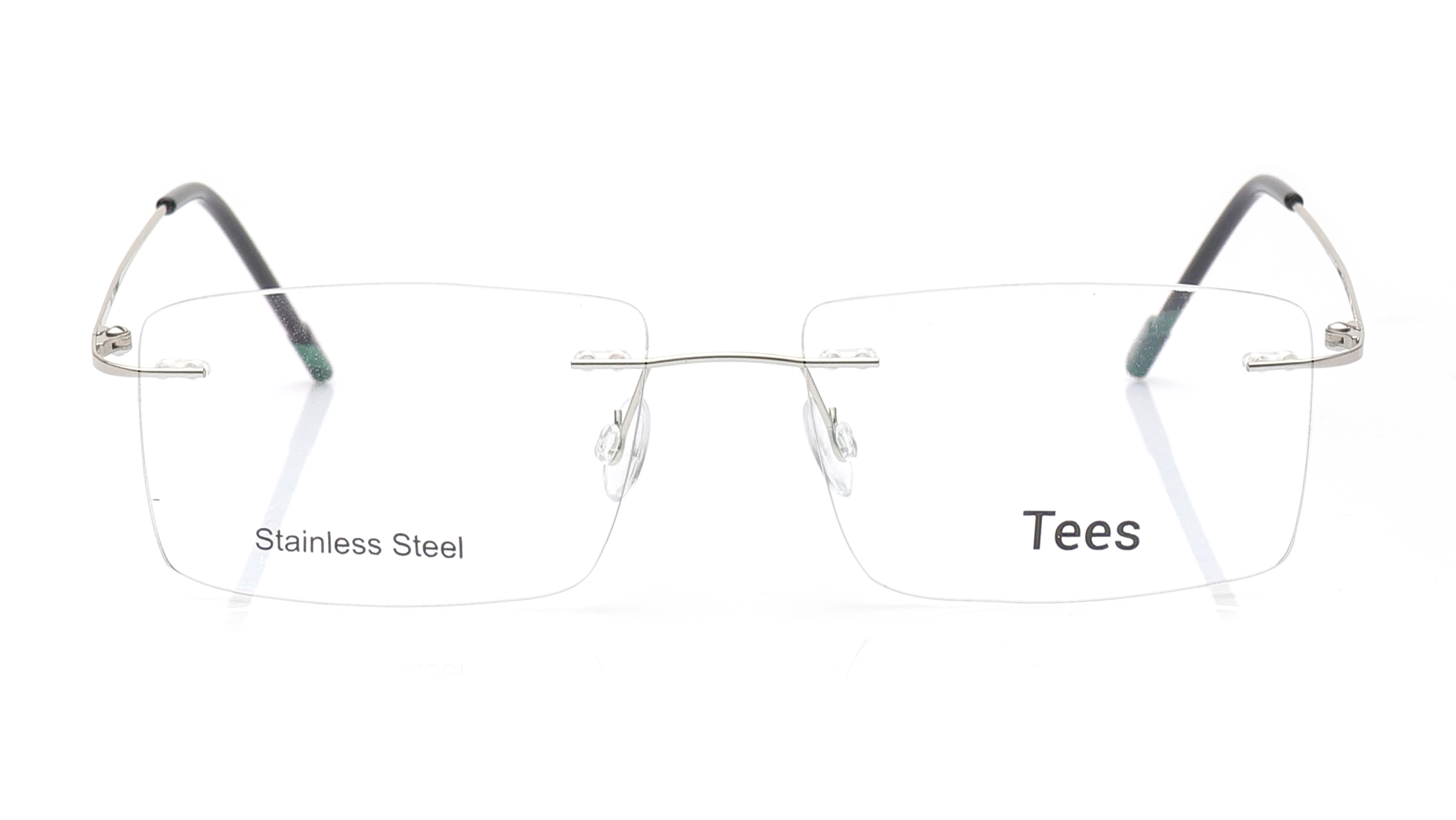 Image 1 of Silver Rectangle Eyeglasses for Men and Women from Tees By Fastrack Available at Titan Eye+