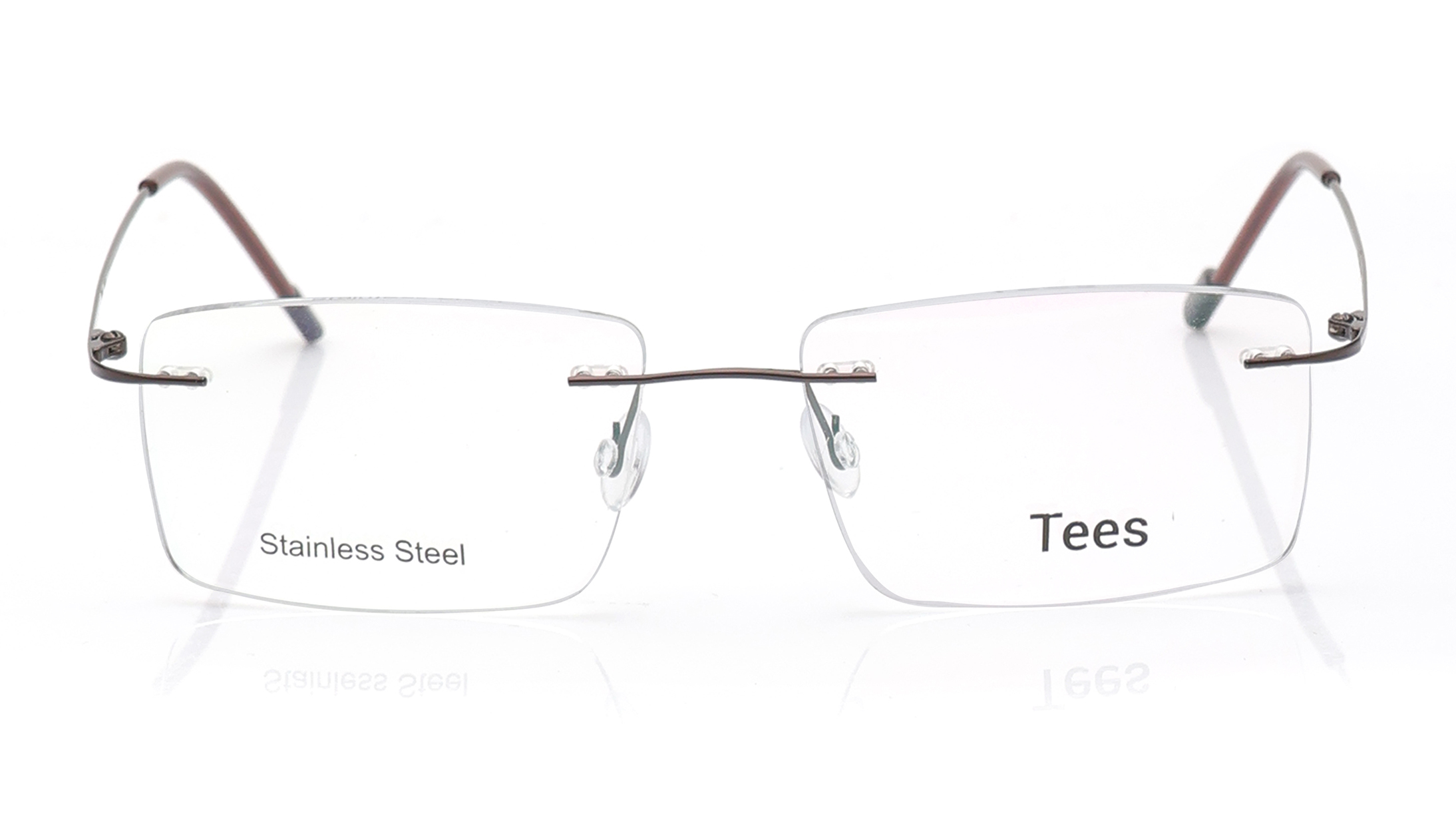Image 1 of Brown Rectangle Eyeglasses for Men and Women from Tees By Fastrack Available at Titan Eye+