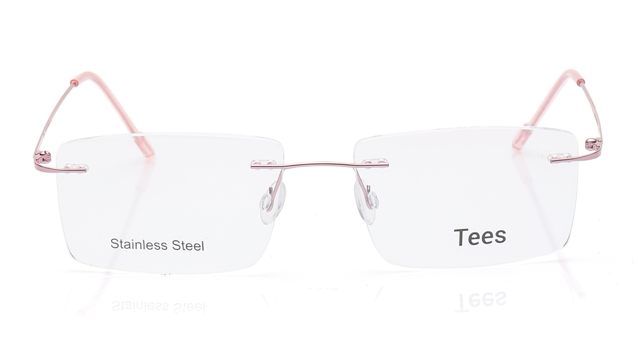 Image 1 of Rose Gold Rectangle Eyeglasses for Men and Women from Tees By Fastrack Available at Titan Eye+