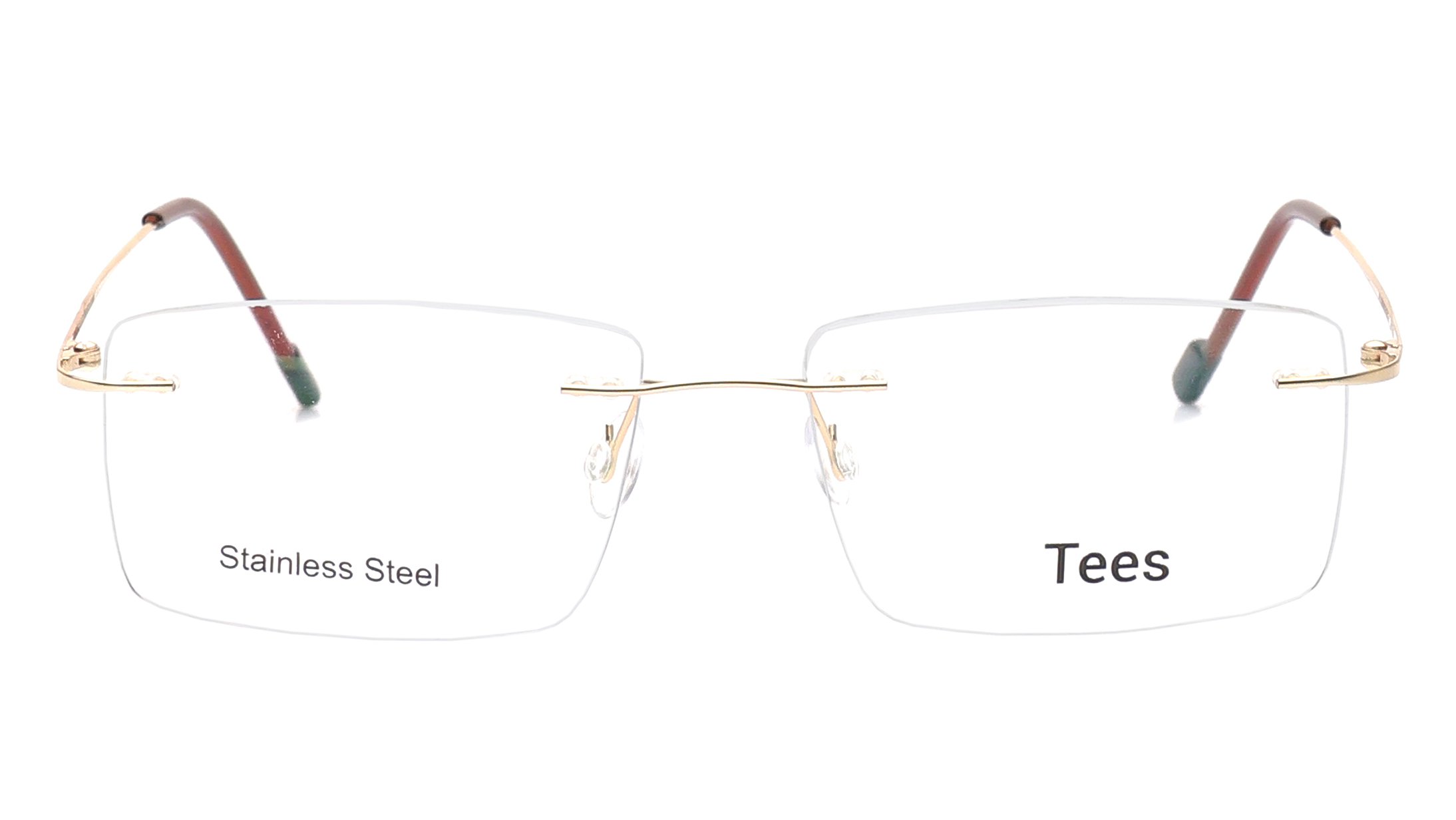 Image 1 of Gold Rectangle Eyeglasses for Men and Women from Tees By Fastrack Available at Titan Eye+