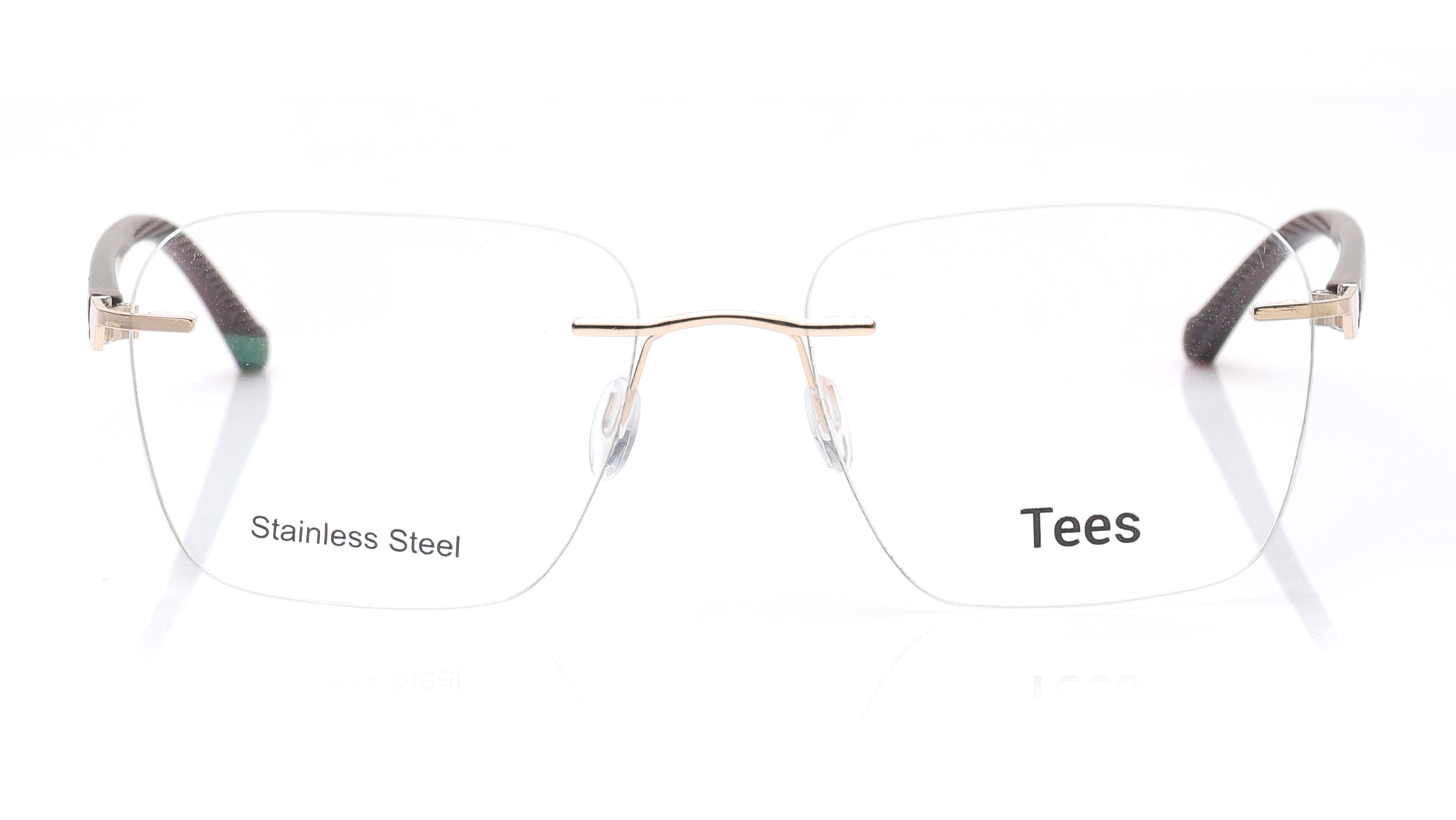Image 1 of Gold Wayfarer Eyeglasses for Men and Women from Tees By Fastrack Available at Titan Eye+