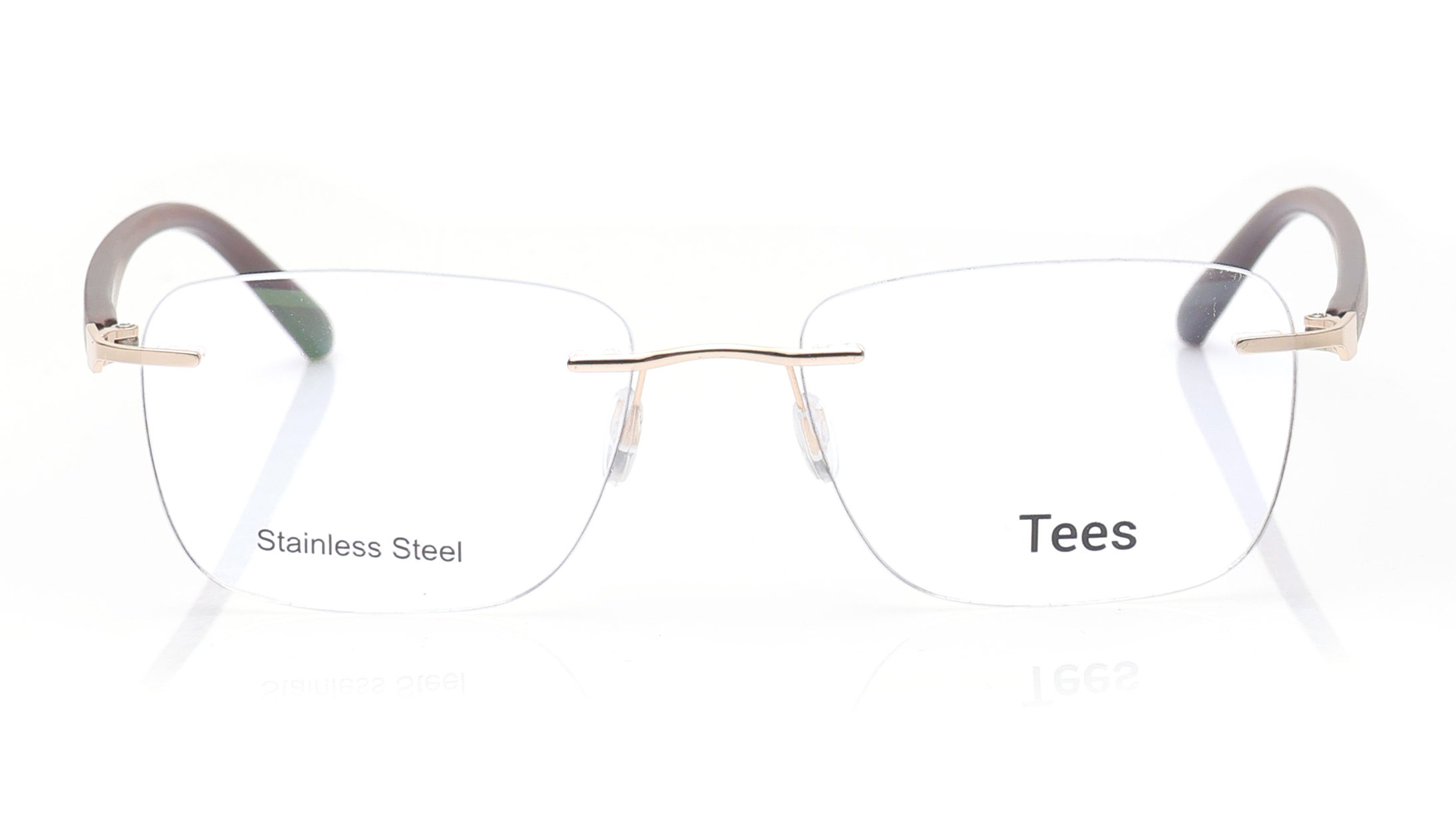Image 1 of Gold Rectangle Eyeglasses for Men and Women from Tees By Fastrack Available at Titan Eye+