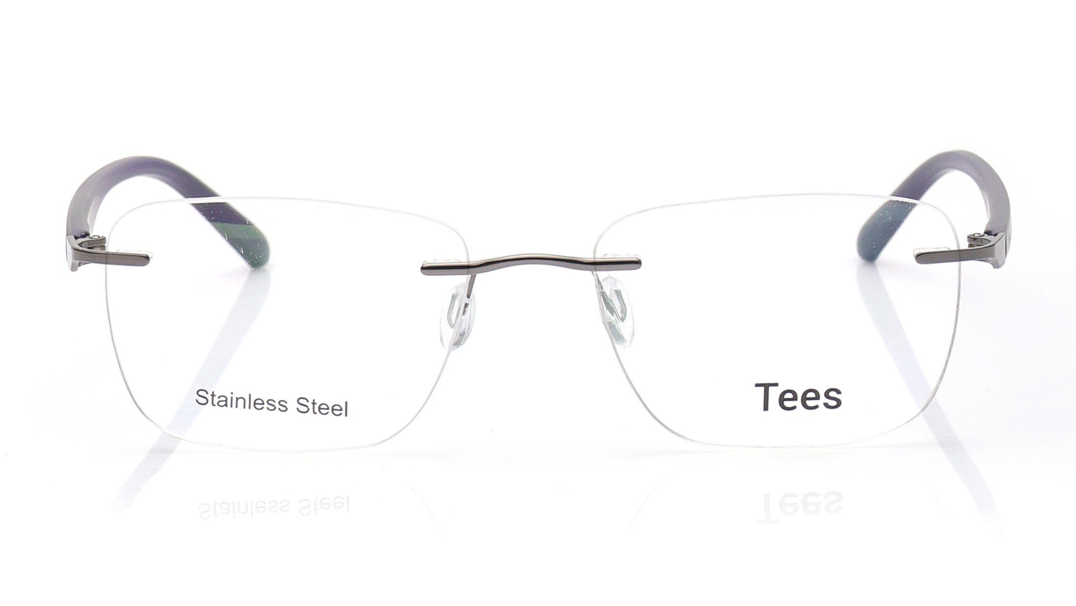 Image 1 of Grey Rectangle Eyeglasses for Men and Women from Tees By Fastrack Available at Titan Eye+