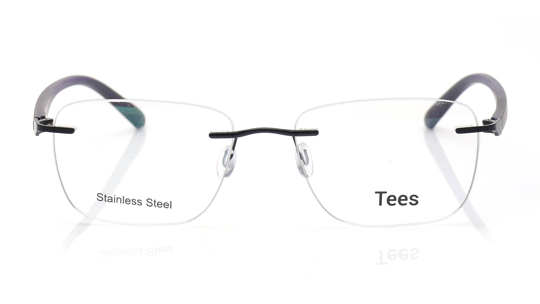 Image 1 of Black Rectangle Eyeglasses for Men and Women from Tees By Fastrack Available at Titan Eye+
