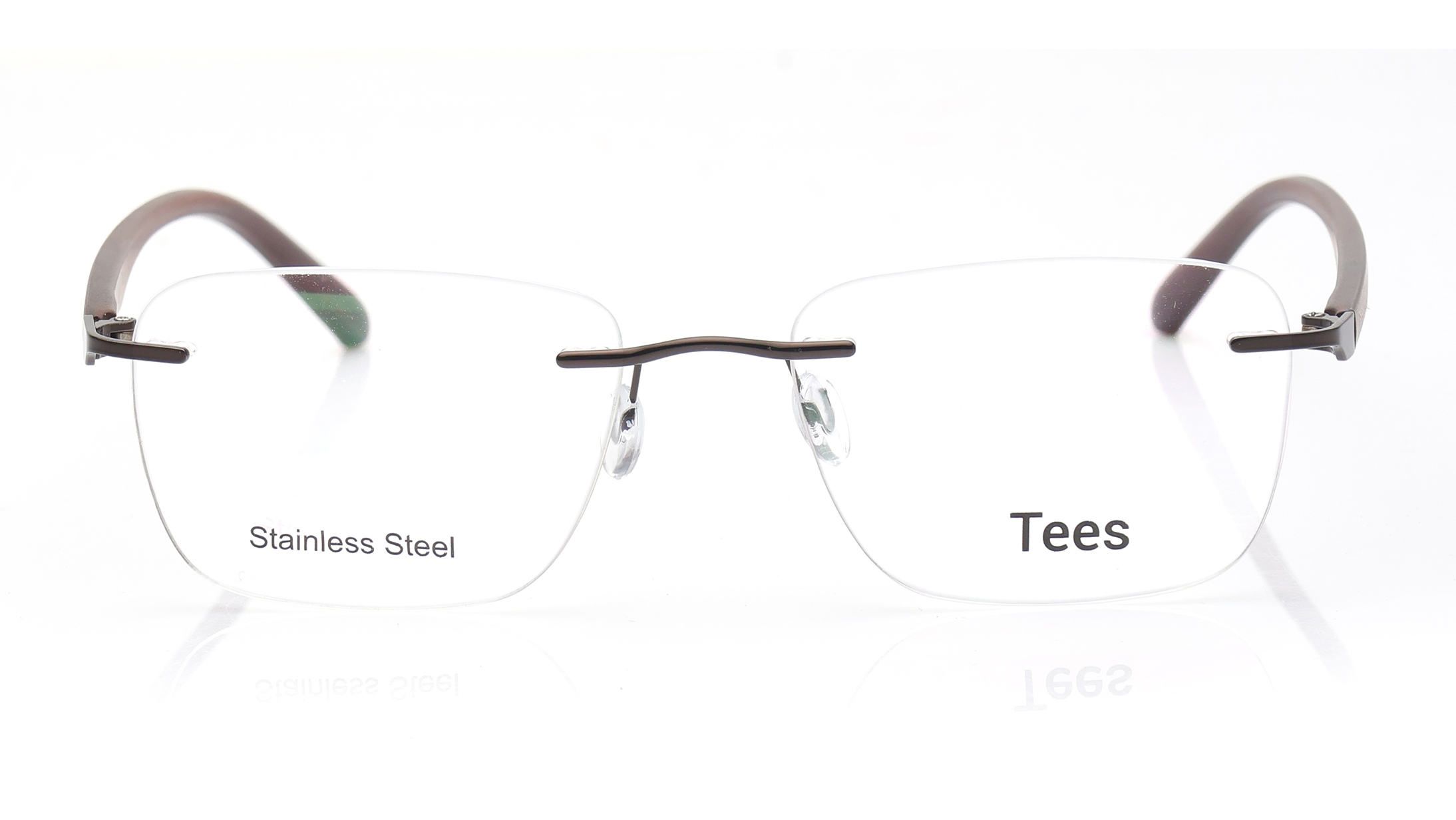 Image 1 of Brown Rectangle Eyeglasses for Men and Women from Tees By Fastrack Available at Titan Eye+