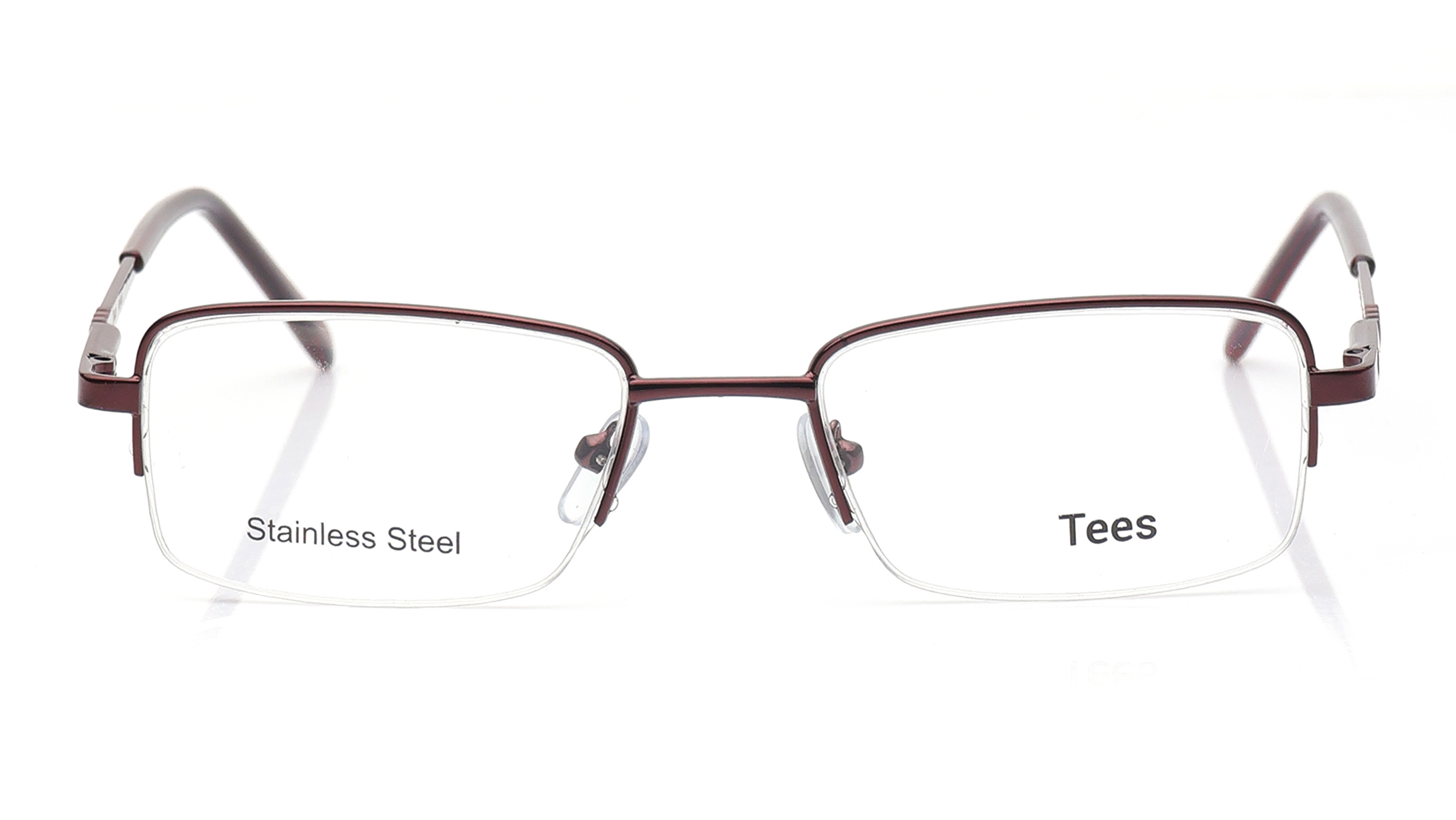 Image 1 of Maroon Rectangle Eyeglasses for Men and Women from Tees By Fastrack Available at Titan Eye+