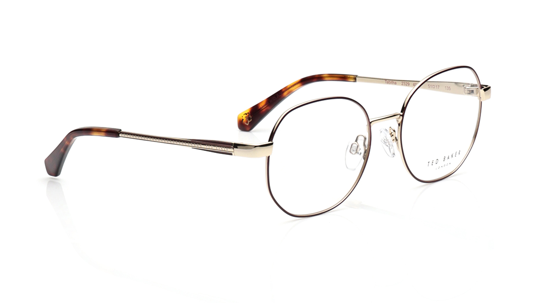 Image 2 of Gold Round Rimmed Eyeglasses for Women from Ted Baker Available at Titan Eye+