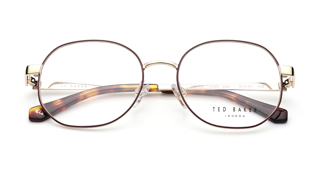 Image 6 of Gold Round Rimmed Eyeglasses for Women from Ted Baker Available at Titan Eye+