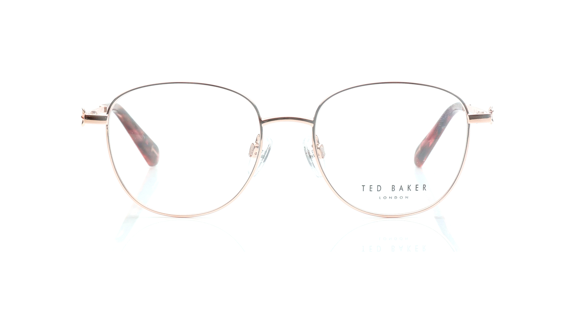 Image 1 of Rose Gold Round Eyeglasses for Women from Ted Baker Available at Titan Eye+
