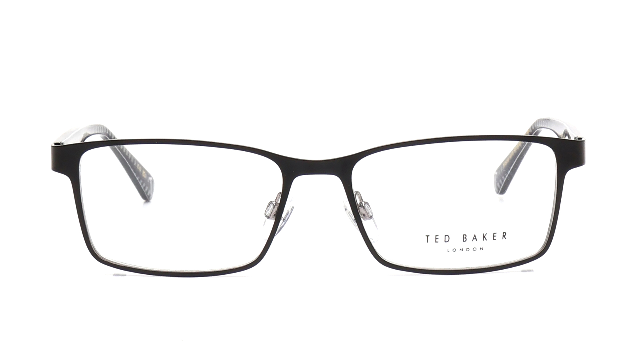 Image 1 of Black Rectangle Rimmed Eyeglasses for Men from Ted Baker Available at Titan Eye+