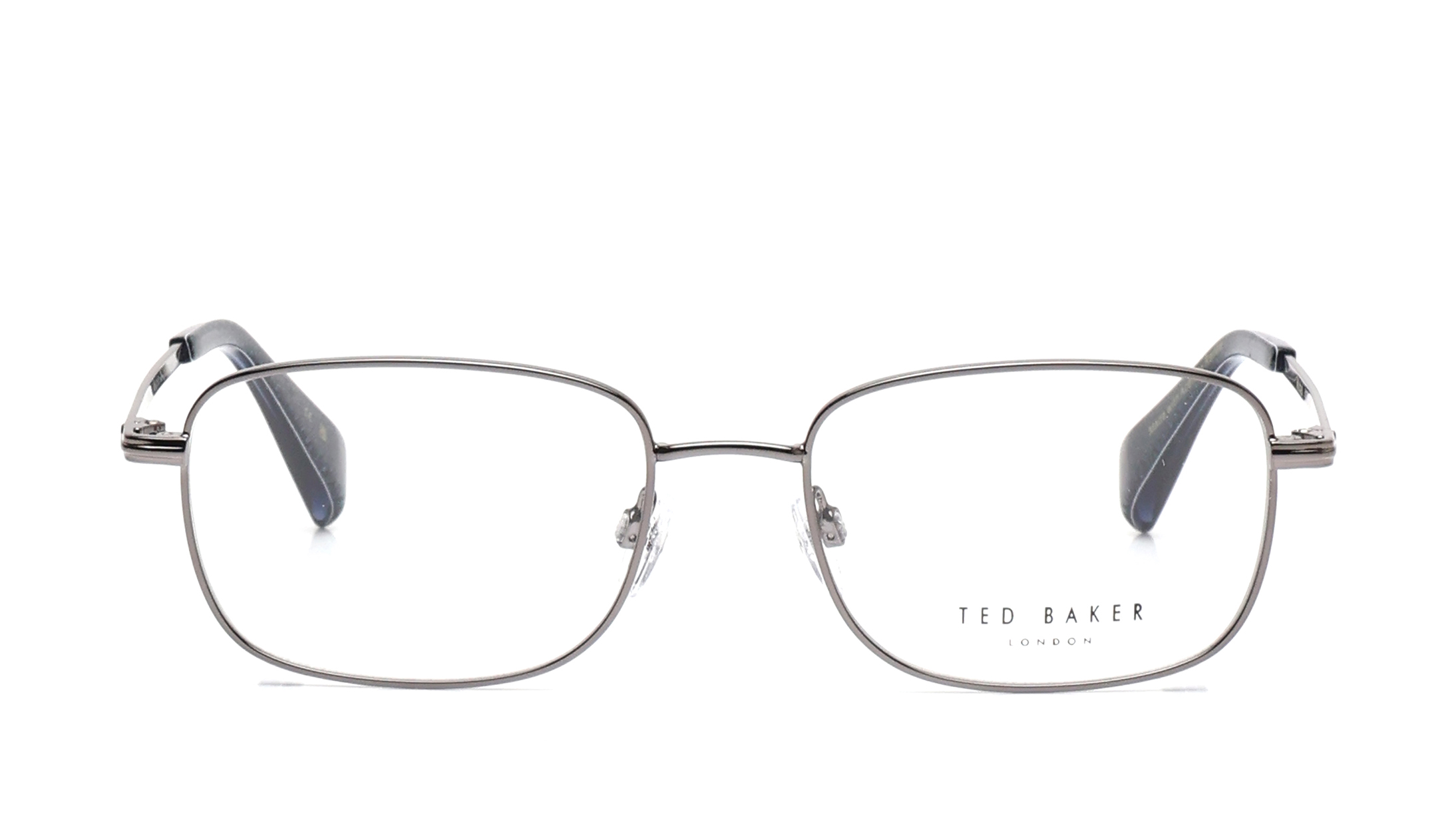 Image 1 of Silver Rectangle Eyeglasses for Men from Ted Baker Available at Titan Eye+
