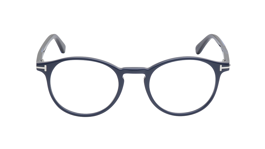 Image 1 of Blue Round Rimmed Eyeglasses for Men from Tom Ford Available at Titan Eye+