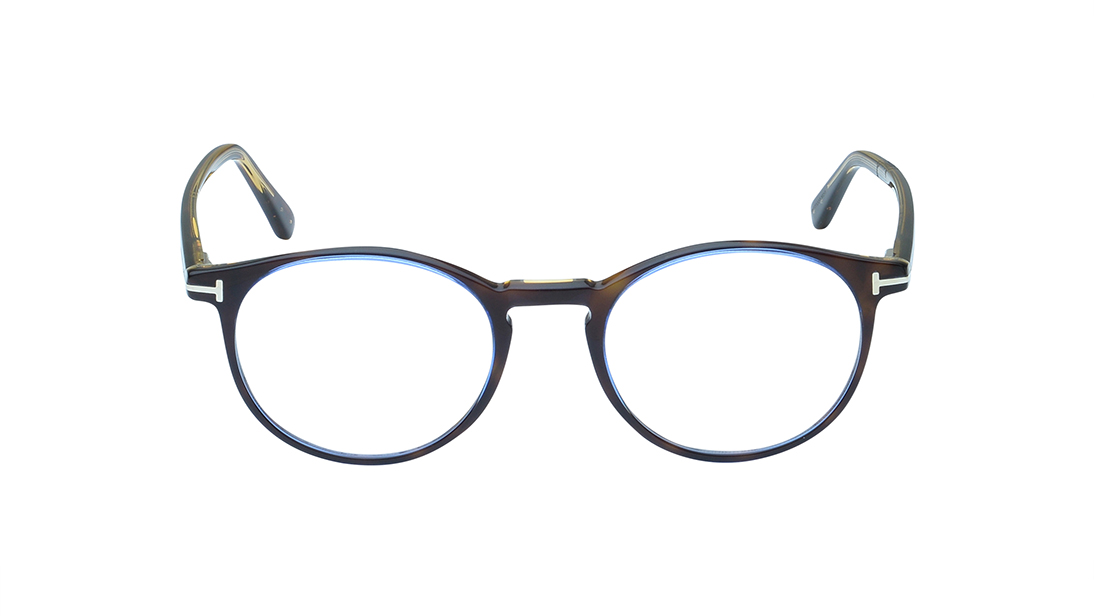 Image 1 of Brown Round Eyeglasses for Men from Tom Ford Available at Titan Eye+