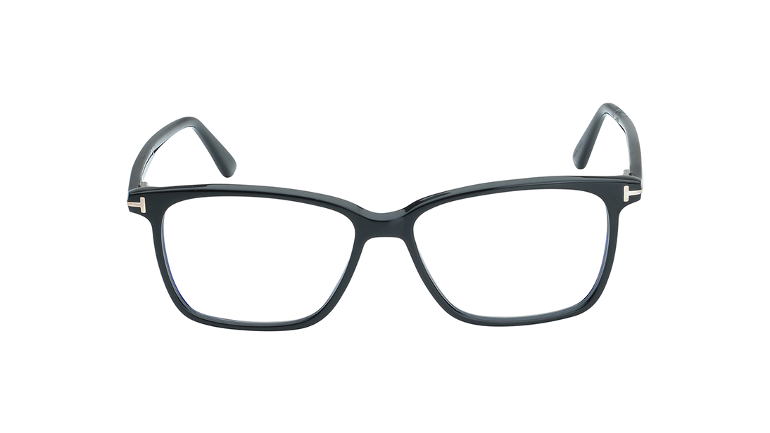 Image 1 of Black Geometric Rimmed Eyeglasses for Men from Tom Ford Available at Titan Eye+