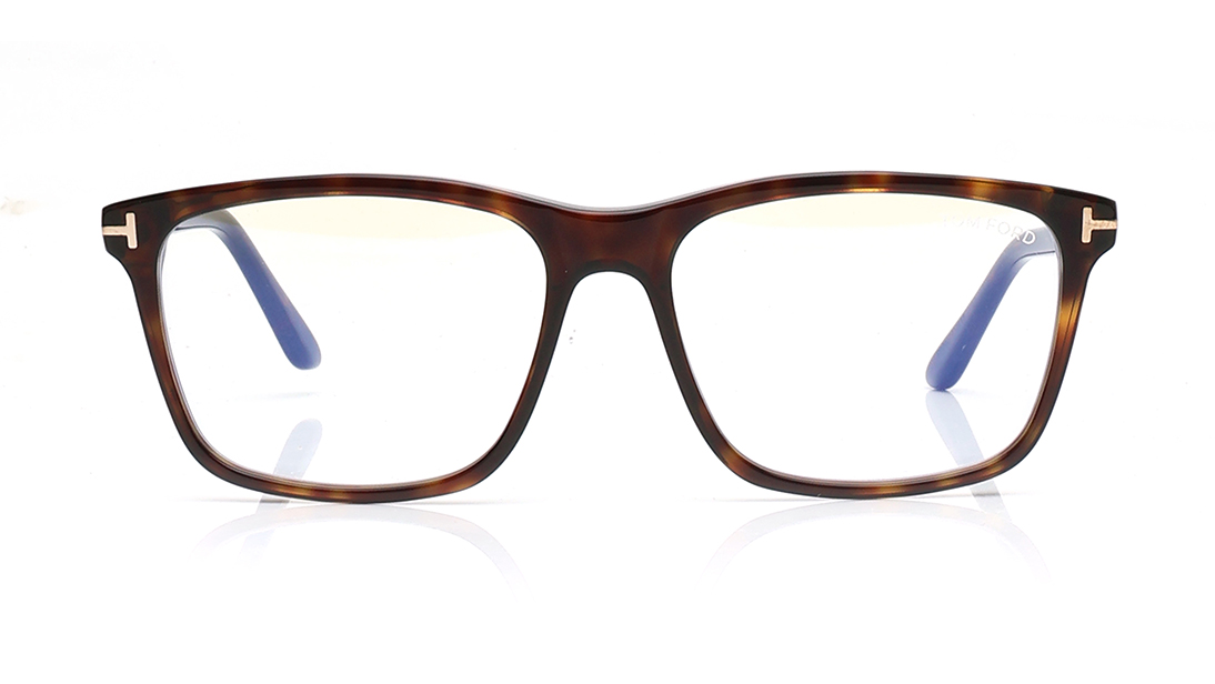 Image 1 of Brown Geometric Eyeglasses for Men from Tom Ford Available at Titan Eye+