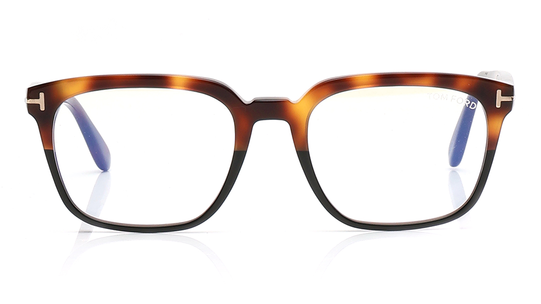 Image 1 of Brown Square Eyeglasses for Men from Tom Ford Available at Titan Eye+