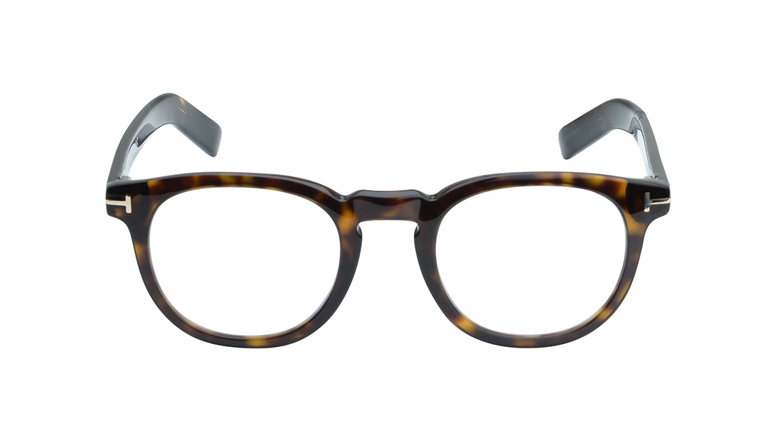 Image 1 of Havana Oval Rimmed Eyeglasses for Men from Tom Ford Available at Titan Eye+