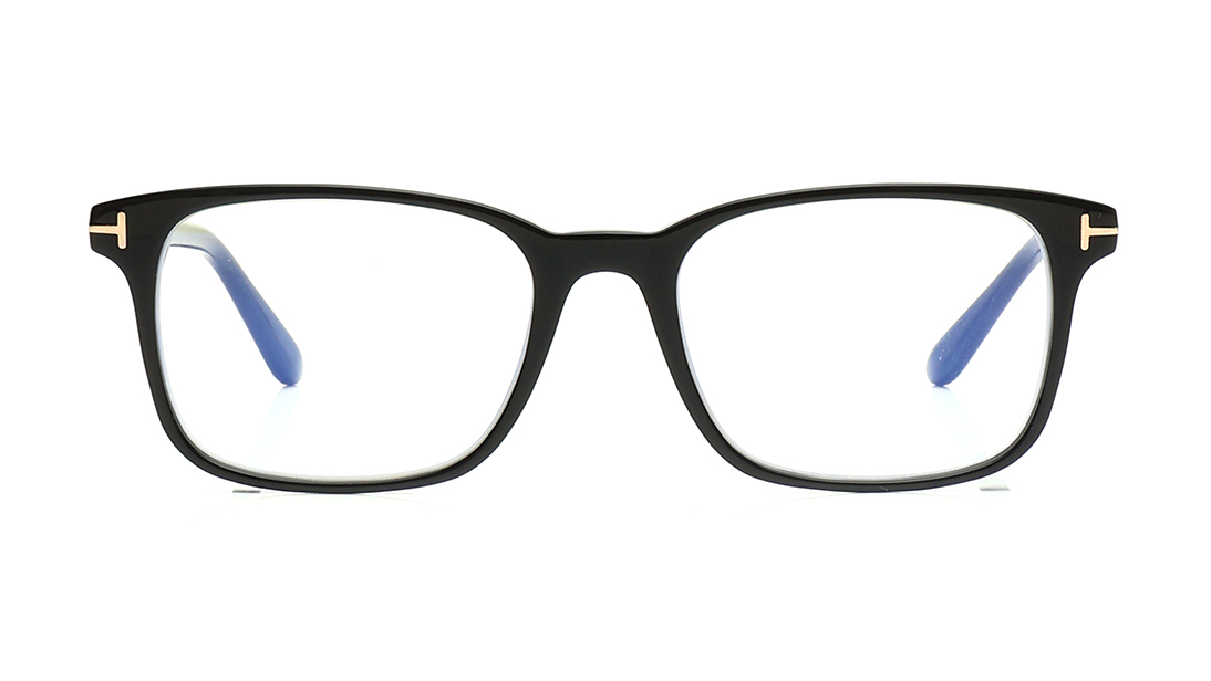 Image 1 of Black Square Eyeglasses for Men from Tomford Available at Titan Eye+